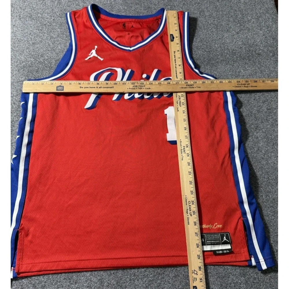 Jordan Philadelphia 76ers James Harden NBA Statement Jersey Red Men's Size‎ XXL